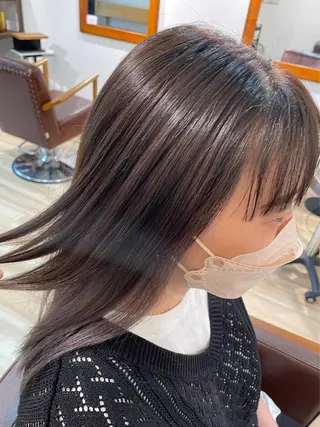 セミロング 艶カラー、パーマ 祥一朗　WAWAのヘアスタイル