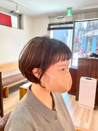 ショート 艶カラー、パーマ 祥一朗　WAWAのヘアスタイル