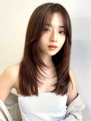 ロング ウルフ🦋顔まわり ❤︎ ͛MEIのヘアスタイル