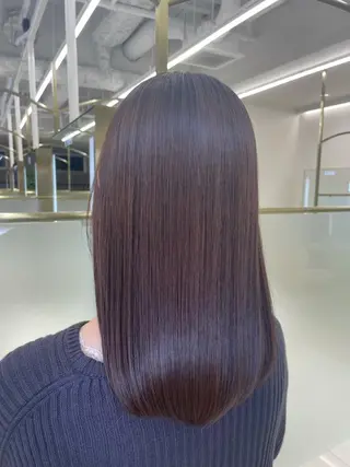 セミロング 小顔カット前髪 顔周りカット林亮佑のヘアスタイル