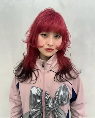 ロング カラー ヘアアレンジ MIYU/ニュアンス /ケアブリーチカラーのヘアスタイル