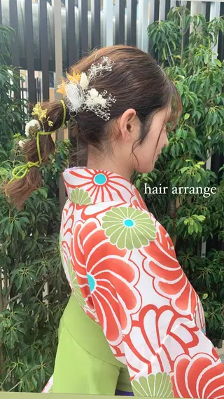 セミロング トレンドパーマ 加藤菜月のヘアスタイル