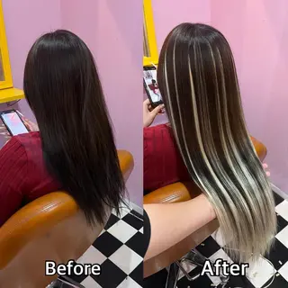 ロング シール＋ちび編み込み エクステ梅田🐨のヘアスタイル