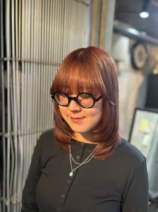 ミディアム 🌷ブリーチ縮毛矯正 /mina🌷のヘアスタイル