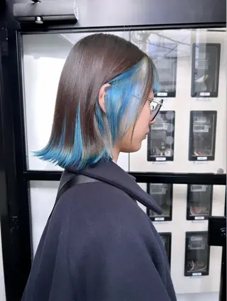 ミディアム カラー 原田 朱里のヘアスタイル