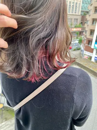 ミディアム カラー パーマ ヘアアレンジ 【ヘアケア特化型】 newi天王寺のヘアスタイル