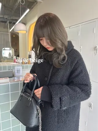 セミロング カラー 広島/ヘアセット /ベージュ/わかなのヘアスタイル