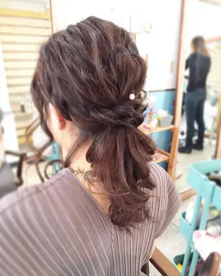 セミロング ヘアアレンジ 早朝✨ヘアセット 着付け/清水玲歌のヘアスタイル