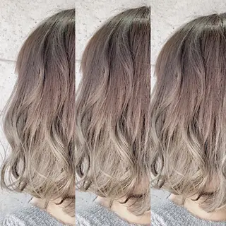 ミディアム カラー 福森 みずきのヘアスタイル