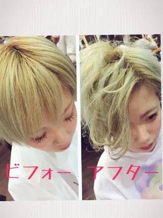 ショート ミディアム カラー 店長担当🌟 矢吹ガブリエル🌟のヘアスタイル
