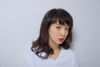 ミディアム パーマ 【白髪ぼかし 専門GBG】自由が丘のヘアスタイル