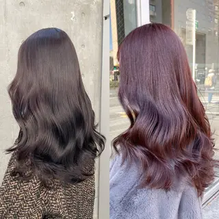 セミロング カラー 大人っぽ♡上品な暖色 ♡ブリーチなし♡のヘアスタイル