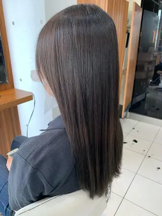 ミディアム カラー パーマ 白髪ぼかしハイライト 柳川拓哉のヘアスタイル