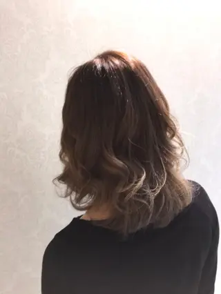 セミロング カラー パーマ 福田 武士のヘアスタイル