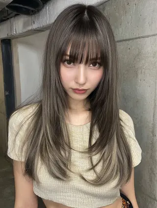 セミロング 🐺レイヤーカット/ カラー/蓮太🍏のヘアスタイル