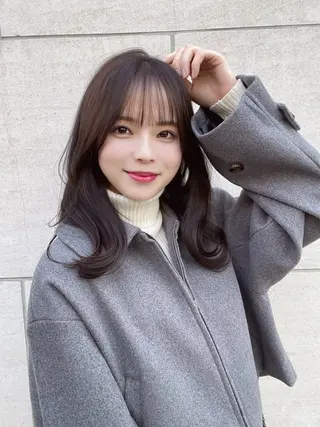 ミディアム 中顔面短縮 顔まわり新田大翔のヘアスタイル