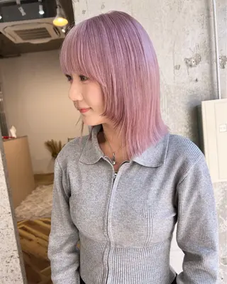 ミディアム カラー ヘアアレンジ lani ブリーチ /ダブルカラーのヘアスタイル