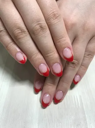 ネイル ネイルリボン 受付スタッフのネイルデザイン