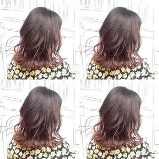 ミディアム カラー TOMOKA 艶髪/透明感カラーのヘアスタイル