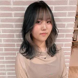 ミディアム カラー 大人可愛い/レイヤー /ブリーチ/溝口誠二のヘアスタイル