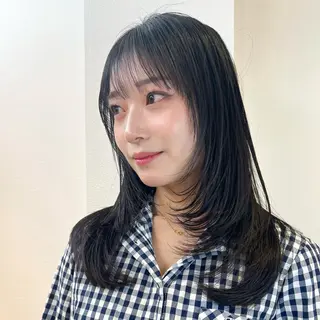 ミディアム カラー ヘアアレンジ 🤍レイヤー/ 縮毛矯正🖤菊池瑛士のヘアスタイル