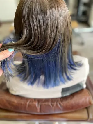 セミロング カラー 💎白髪染めも対応 🙆👌山本明菜のヘアスタイル
