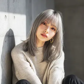 ミディアム 嶋田 侑弥のヘアスタイル