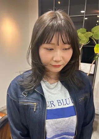 ミディアム SUNSUNSUN 斎藤天海のヘアスタイル