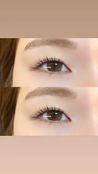 セミロング カラー パーマ ヘアアレンジ メンズ キッズ ネイル マツエク・マツパ アイブロウ 𝑹 eyelashのマツエク・マツパデザイン