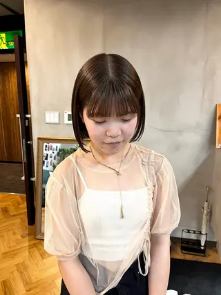 ショート カラー ヘアアレンジ ena/ブリーチなし 透明感・レイヤー🎀のヘアスタイル