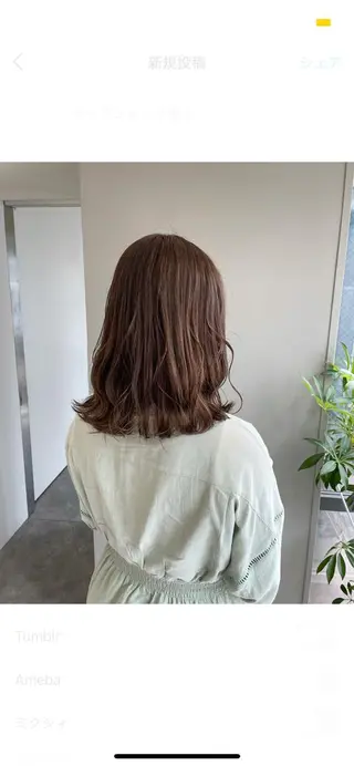 ミディアム ♡透明感/艶カラー/ M a I ♡のヘアスタイル