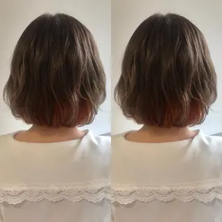 ミディアム カラー 小栗 麻衣のヘアスタイル