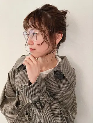 ミディアム ヘアアレンジ 市川 千夏のヘアスタイル