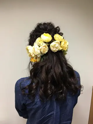 ロング カラー パーマ ヘアアレンジ 暖色ボブ 🍊rikakoのヘアスタイル