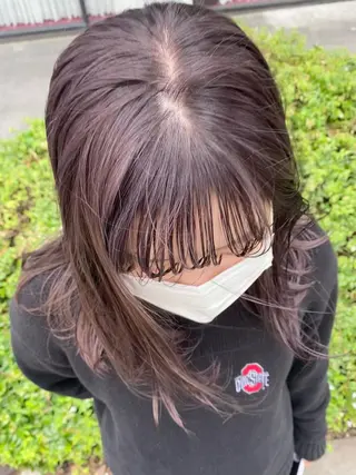 セミロング デザインカラー/ボブ ブリーチカラー/ユリのヘアスタイル