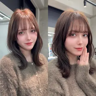 セミロング カラー ✨髪質改善特化✨副 店長椎葉信乃介のヘアスタイル