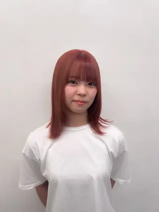 セミロング カラー パーマ ヘアアレンジ メンズ キッズ ブリーチなしカラー/ ブラウン/レイヤーのヘアスタイル