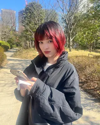 ショート カラー 南堀江レイヤーカット MIKU🍒のヘアスタイル