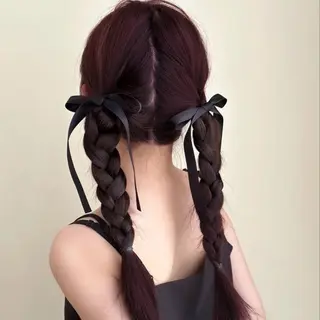 ロング カラー ヘアアレンジ 🫧‪🎀うる艶暖色 🏹Nanako🎀のヘアスタイル