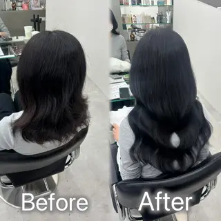 ロング カラー ヘアアレンジ メンズ 羽エク指名No1✨️ シールエク🌙しぇるのヘアスタイル