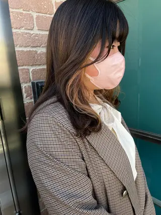 ロング カラー パーマ ヘアアレンジ メンズ キッズ ネイル マツエク・マツパ アイブロウ 久木原 ゆりのヘアスタイル