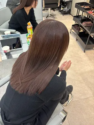 セミロング カラー ヒマワリ🌻/ ワンホン×艶髪特化のヘアスタイル