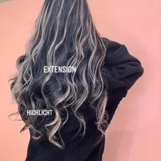 ロング カラー エクステ🩵ブリーチ 韓国ヘア🩵KAEのヘアスタイル