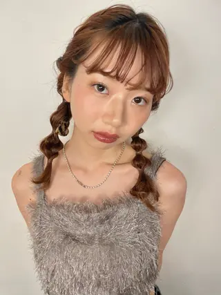 ミディアム カラー ヘアアレンジ 髪質改善/レイヤー/ お顔まわり/Ami.のヘアスタイル