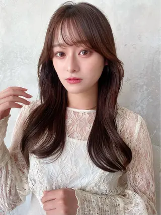 セミロング カラー 顔周り/くびれヘア 韓国ヘア💕風間るなのヘアスタイル