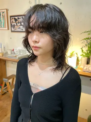 ミディアム パーマ YUKI 新宿カット パーマ/カラーのヘアスタイル