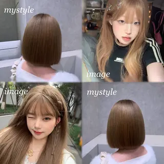 ミディアム カラー 韓国ヘア🇰🇷透明 感カラー/yui💞のヘアスタイル