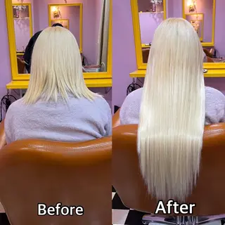 ロング シール＋ちび編み込み エクステ梅田🐨のヘアスタイル