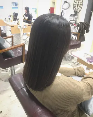 ミディアム パーマ マンツーマン/透明感 foi hairのヘアスタイル