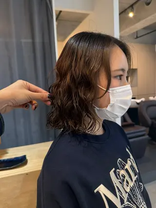 ミディアム 🌿朝5分でお洒落 パーマスタイル🌿のヘアスタイル